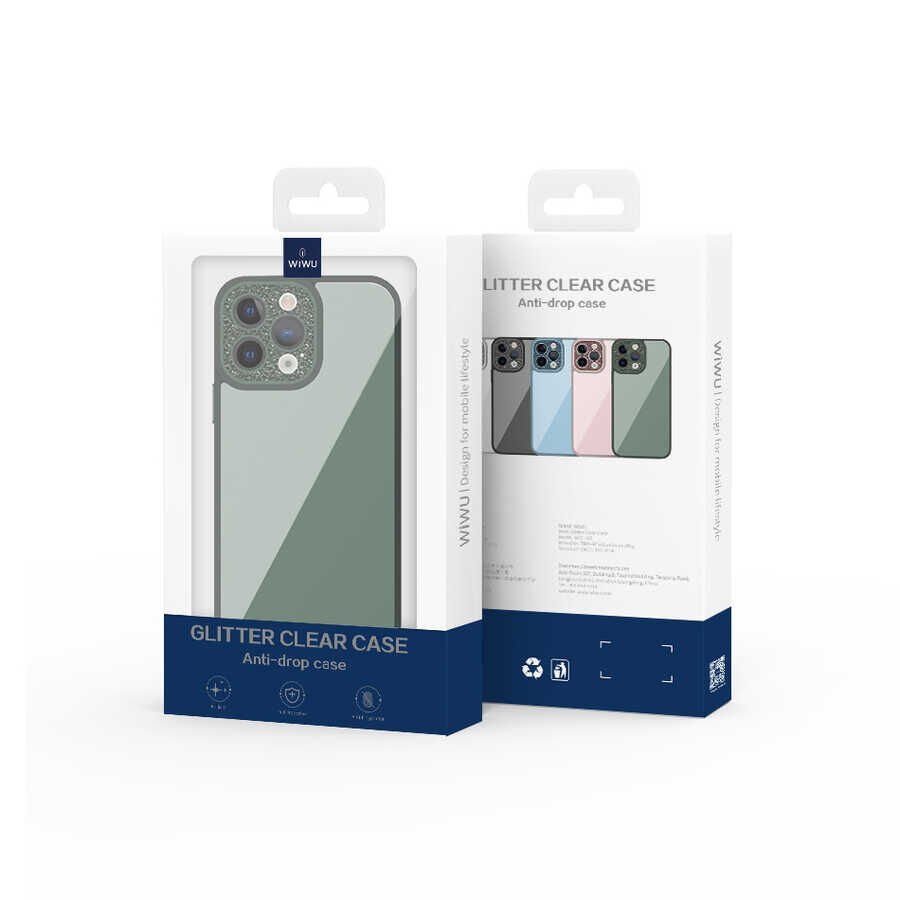 Max Kılıf ​​​​​Wiwu GCC-105 Lens Korumalı Renkli Kenar Arkası Şeffaf Multicolor Kapak