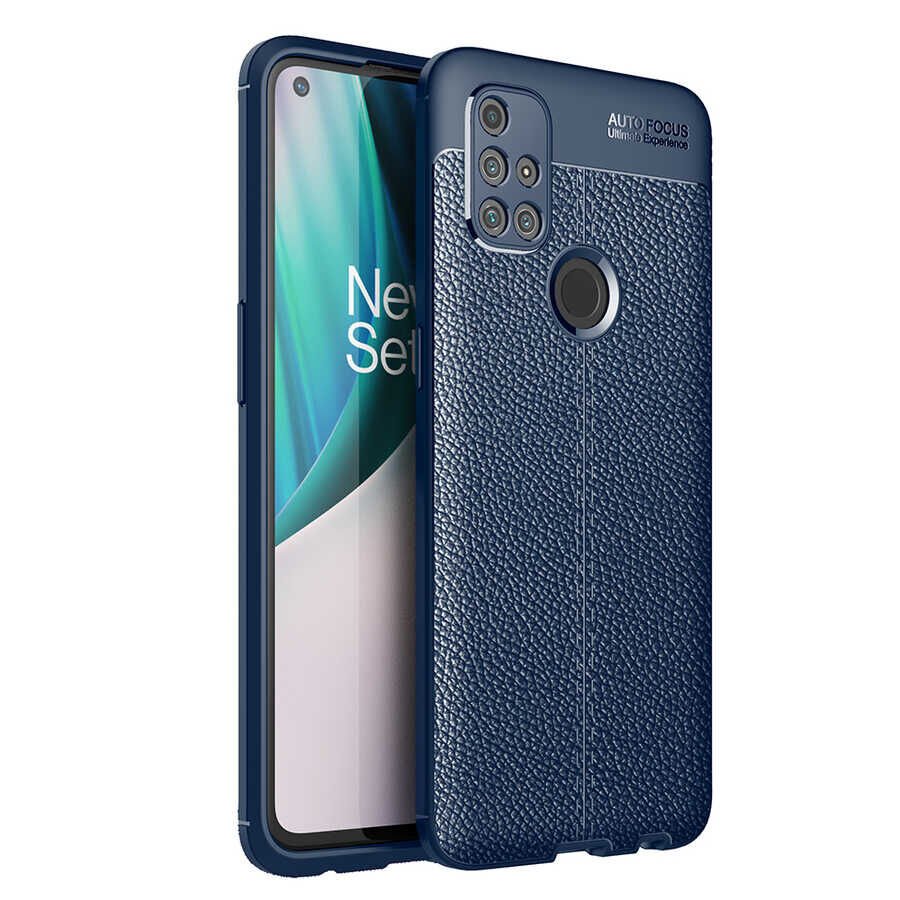 One Plus Nord N10 5G Kılıf Deri Görünümlü Renk Atmayan Dayanaklı Silikon Kapak (NİSS) Kırmızı