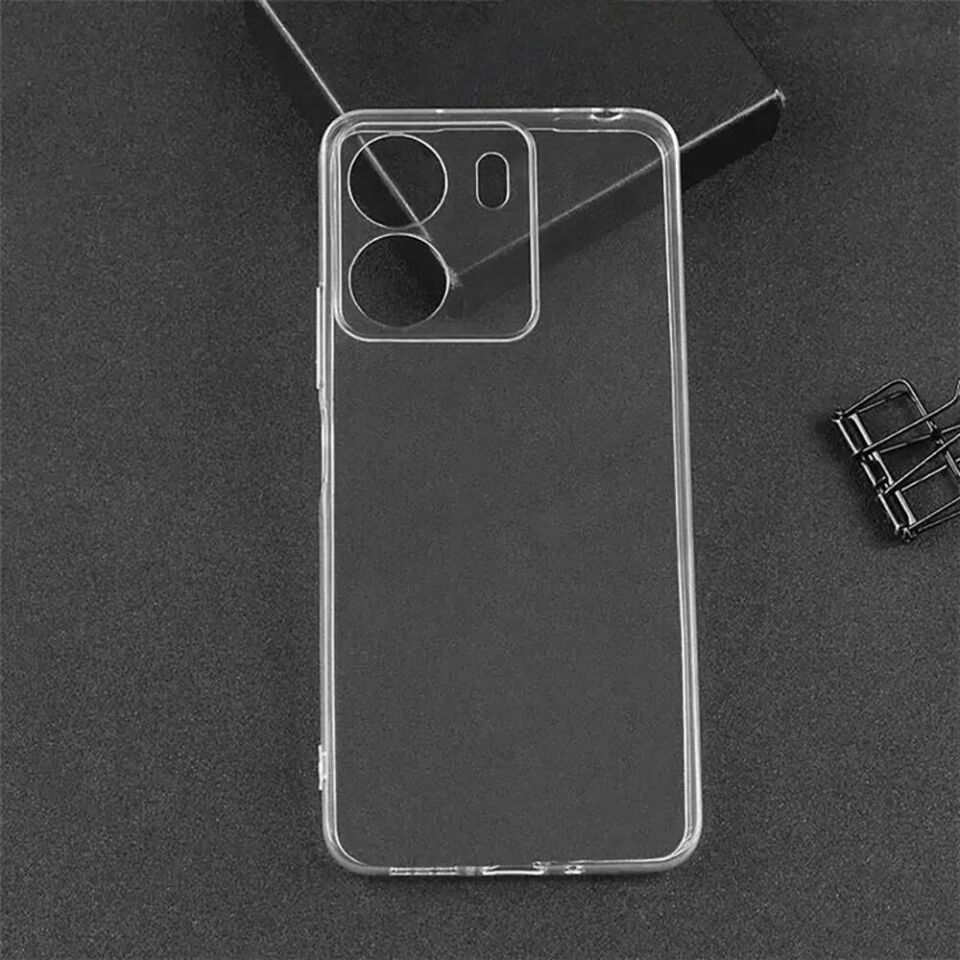 Xiaomi Poco C65 Kılıf Darbe Emici Kamera Korumalı Esnek Şeffaf Silikon Kapak (02-ANTİ) Renksiz