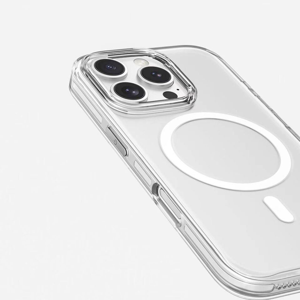 Apple iPhone 16 Pro Kılıf Magsafe Şarj Özellikli Kamera Korumalı Kapak (Kripto) Şeffaf