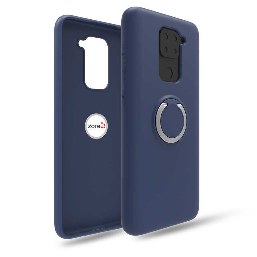 Xiaomi Redmi Note 9 Kılıf Mat Pastel Renkli Ultra İnce Yüzüklü Yumuşak Silikon Kapak (Plex) Lacivert