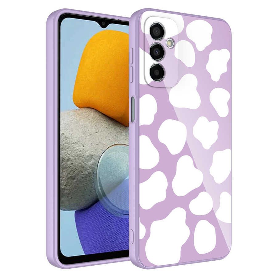 Samsung Galaxy M23 Kılıf Kamera Korumalı Bulut Desenli Renkli Sert Parlak Silikon Kapak (Epoksi) NO6