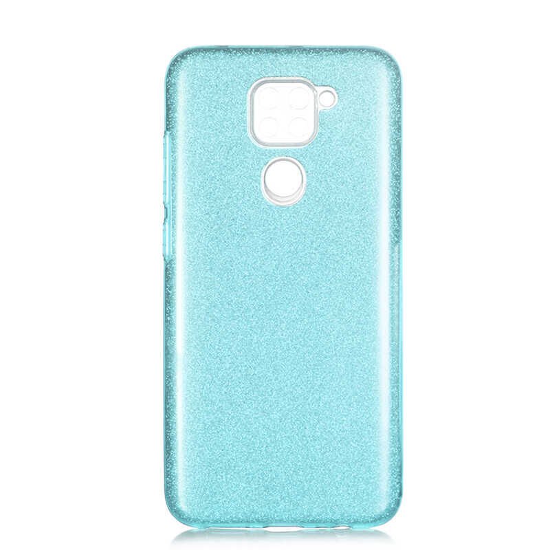 Xiaomi Redmi Note 9 Kılıf Renkli Parıltılı Simli Işıltılı Silikon Kapak (SHİNİNG) Siyah