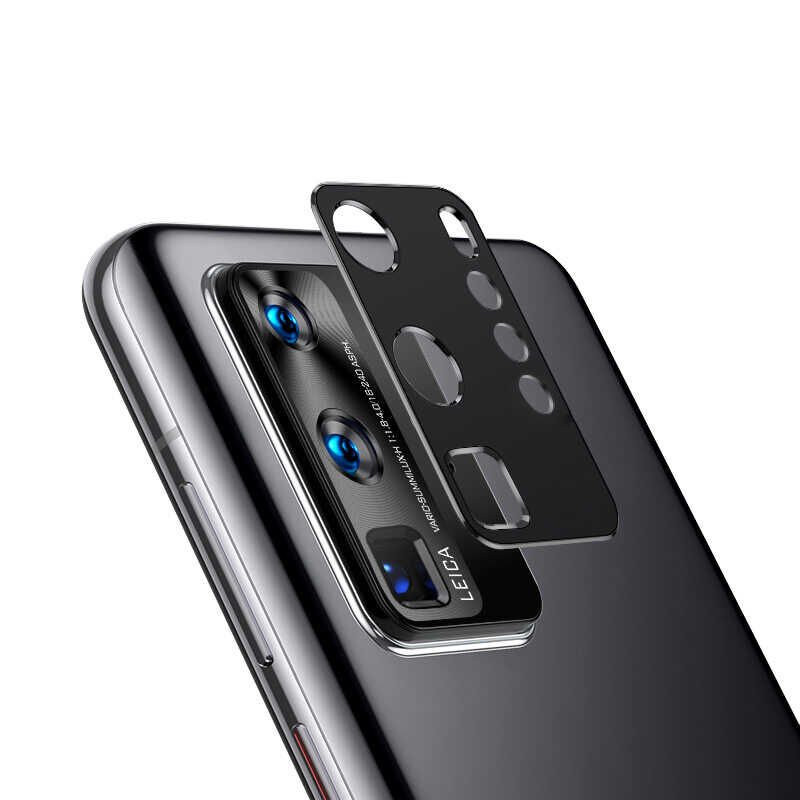 Huawei P40 Pro Kamera Lens Koruyucu Cam Filmi Tam Kaplama Tasarım (z-kamera-camı) Siyah