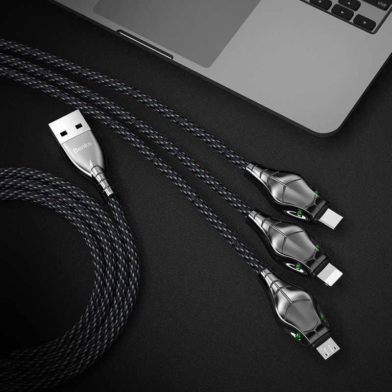 Benks D27 3 in 1 Snake Lightning+Micro+Type-C Kablo 1.5M