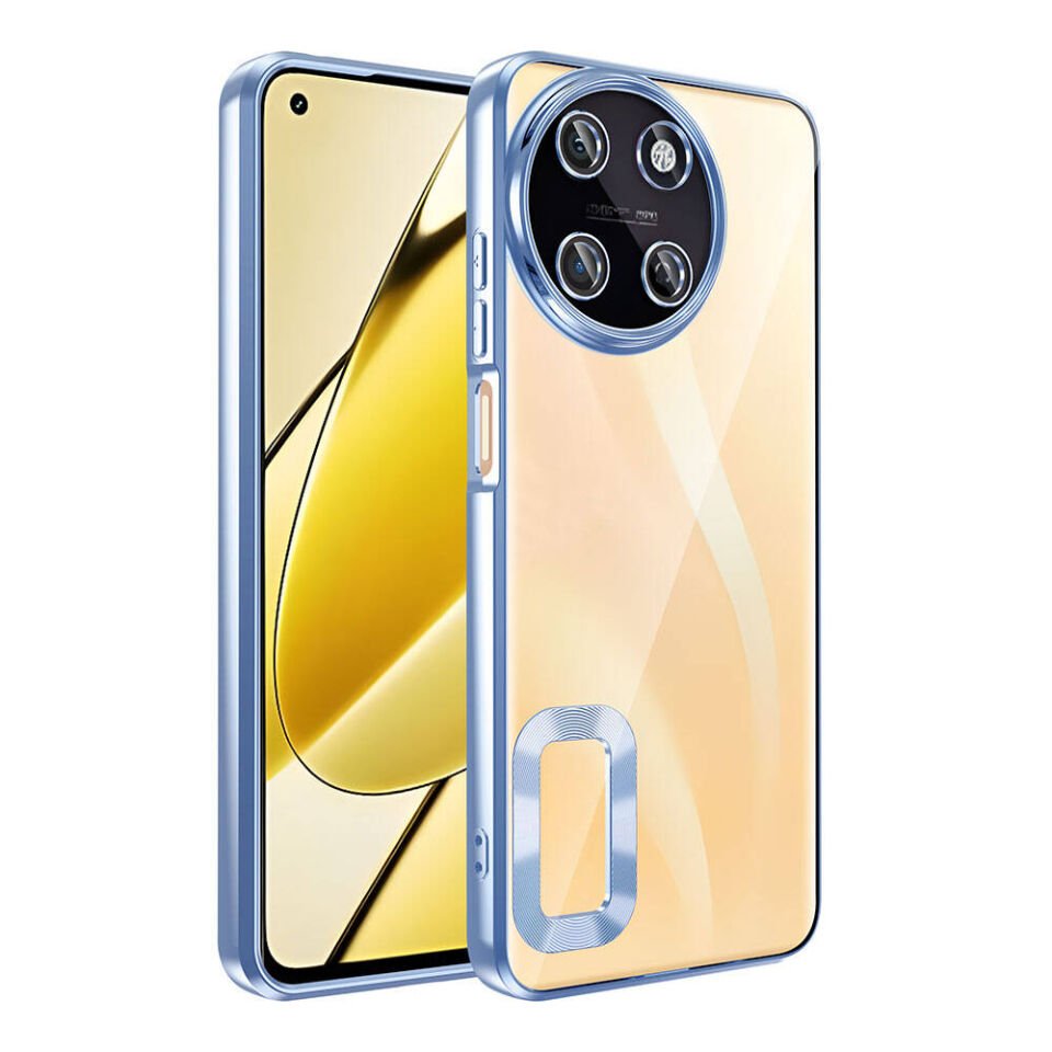 Realme 11 4G Kılıf Kamera Lens Korumalı Logo Gösteren Parlak Kenarlı Kapak (OMEGA) Lila