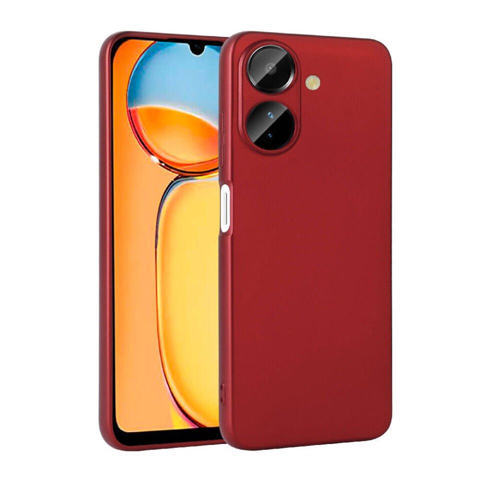 Xiaomi Poco C65 Kılıf Yumuşak Dokulu Soft İnce Mat Silikon Kapak (PREMİER) Kırmızı