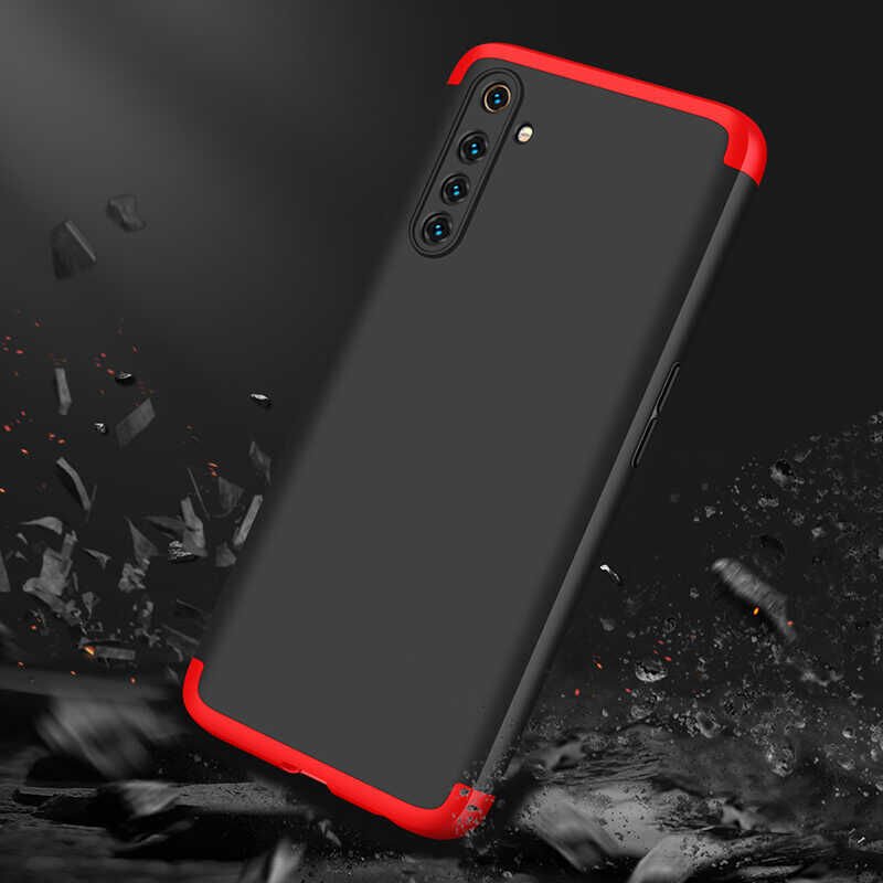 Realme 6 Pro Kılıf 360 Tam Koruma Ön Ve Arka Sert Mika Kapak Orjinal Ays Gkk Kapak Kırmızı