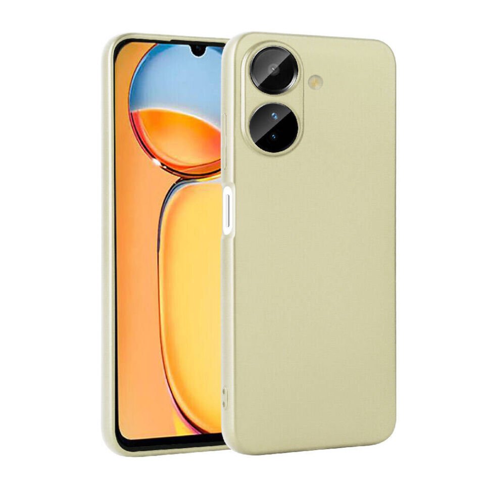 Xiaomi Poco C65 Kılıf Yumuşak Dokulu Soft İnce Mat Silikon Kapak (PREMİER) Gold