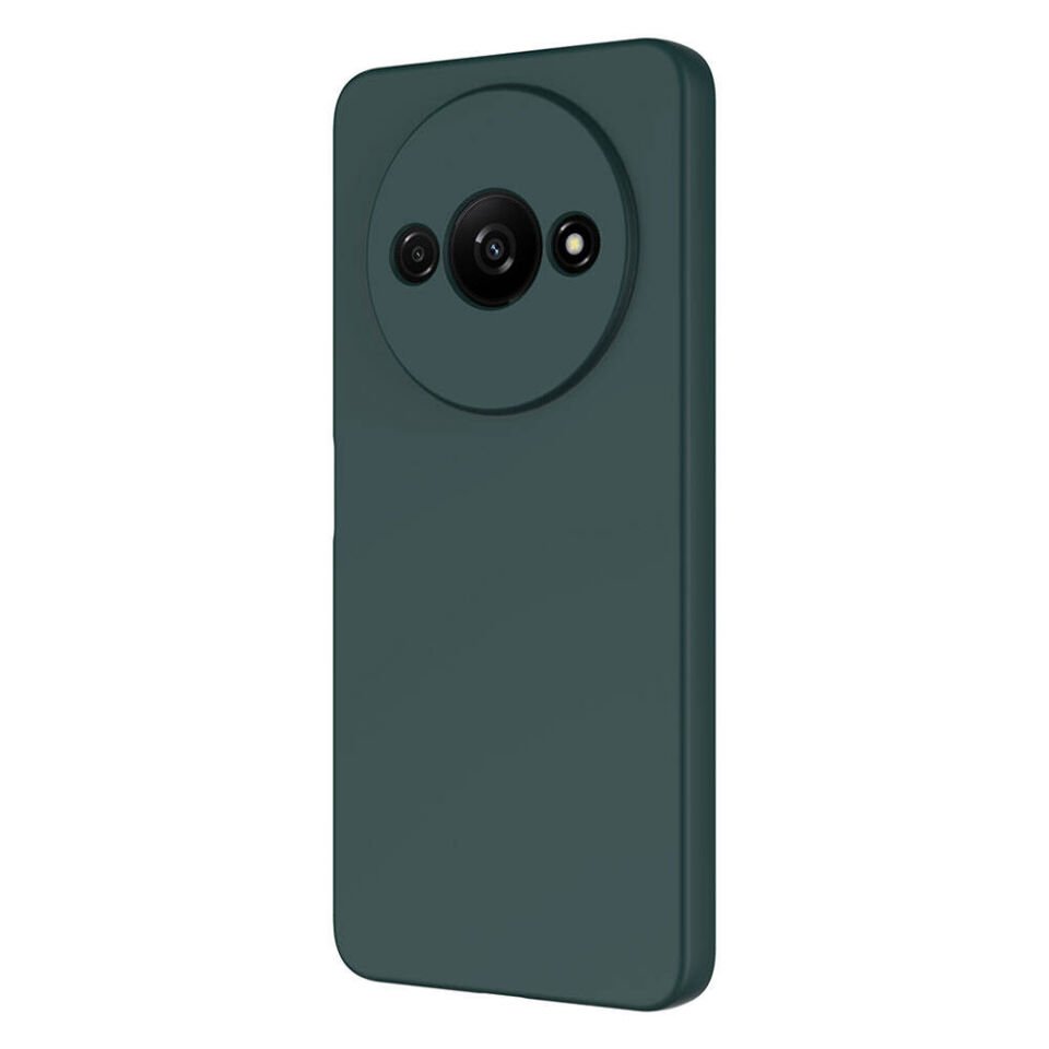 Xiaomi Redmi A3 4G 2024 Kılıf Kadife İç Yüzey Yumuşak Dokulu Kamera Korumalı Kapak (MARA) Koyu Yeşil