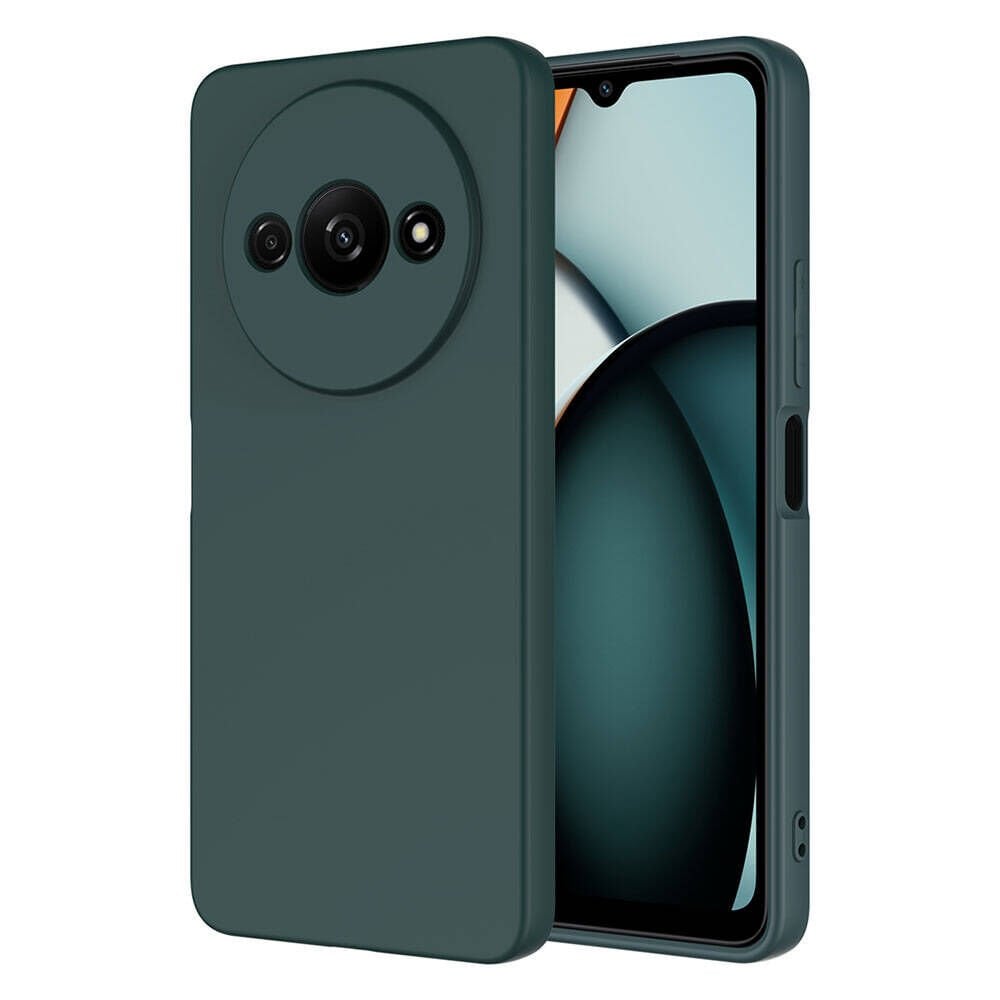 Xiaomi Redmi A3 4G 2024 Kılıf Kadife İç Yüzey Yumuşak Dokulu Kamera Korumalı Kapak (MARA) Koyu Yeşil