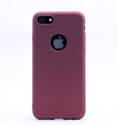 Apple  iPhone 8 Kılıf Yumuşak Dokulu Soft Esnek İnce Mat Renkli Silikon Kapak (PREMİER) Mürdüm