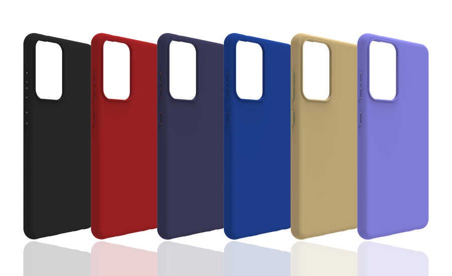 Samsung Galaxy A52 Kılıf Kamera Korumalı Esnek Renkli Silikon Kapak (Biye) Mavi
