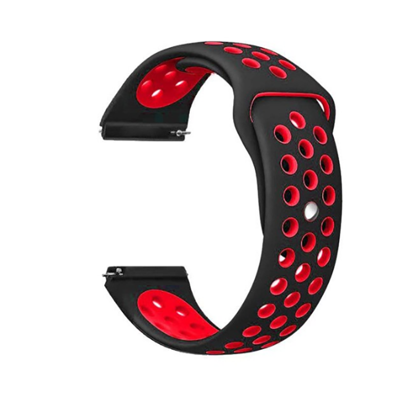 Gear S3 22mm Silikon Kordon Kayış Tasarım (KRD-02) Gri-Siyah