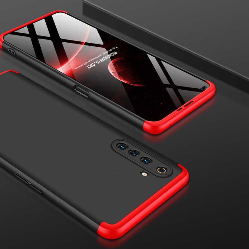Realme 6 Pro Kılıf 360 Tam Koruma Ön Ve Arka Sert Mika Kapak Orjinal Ays Gkk Kapak Mavi