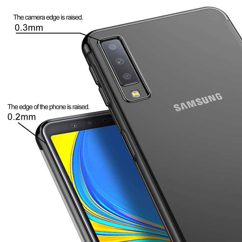 Galaxy A7 2018 Kılıf Zore Dört Köşeli Lazer Silikon Kapak