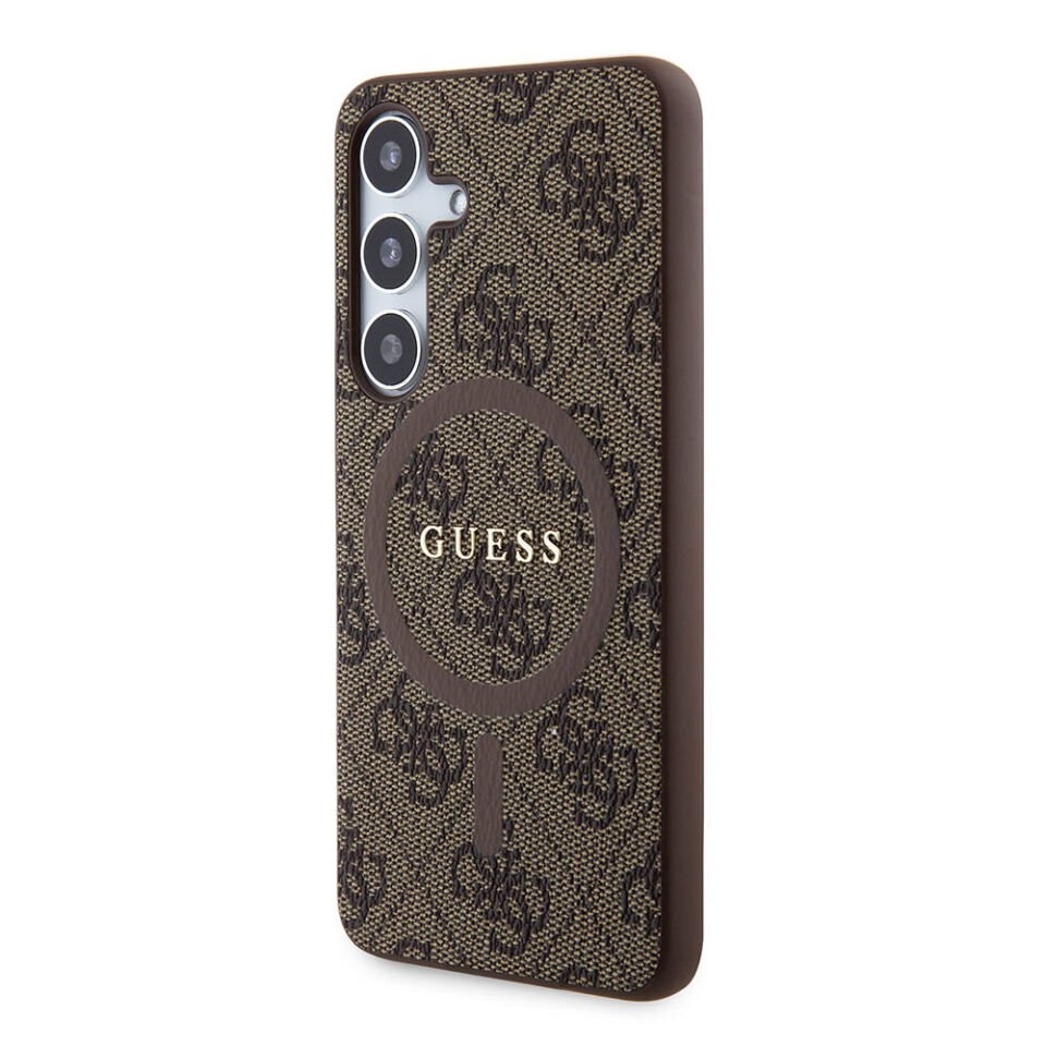 Samsung Galaxy S24 Kılıf Guess Orjinal Lisanslı Magsafe Şarj Özellikli 4G Desenli Yazı Logolu Kapak