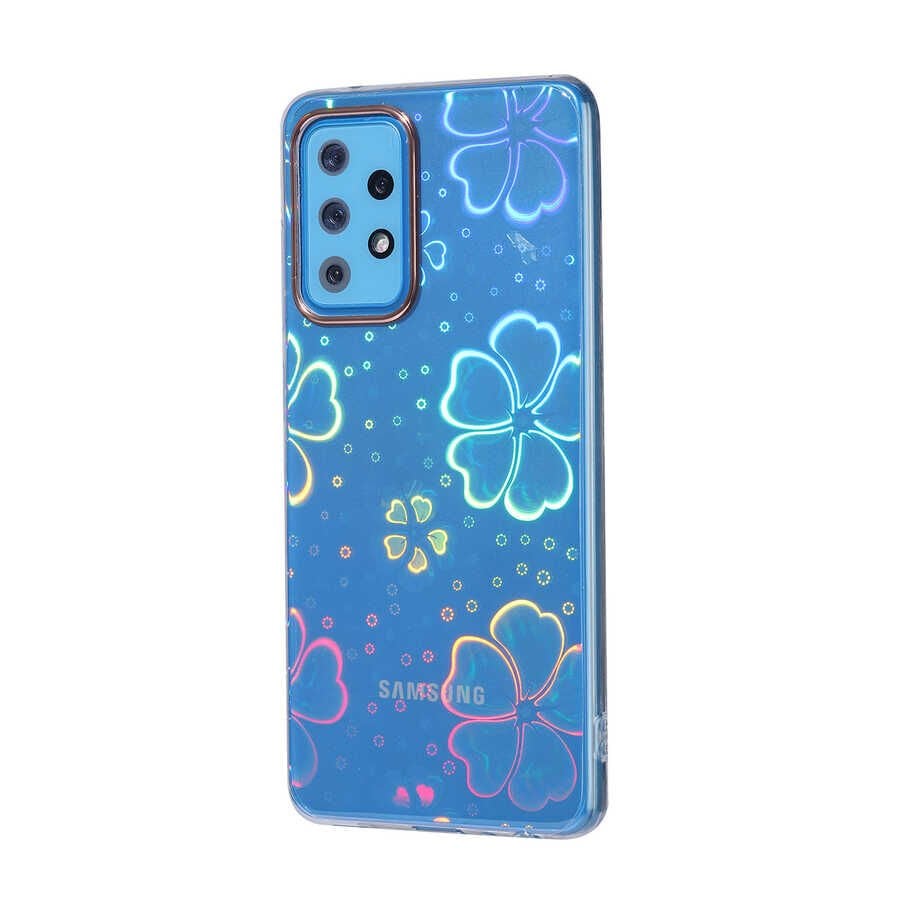 Samsung Galaxy A72 Kılıf Renkli Transparan Parlak Desenli Sert Kapak (SİDNEY) Heart No1