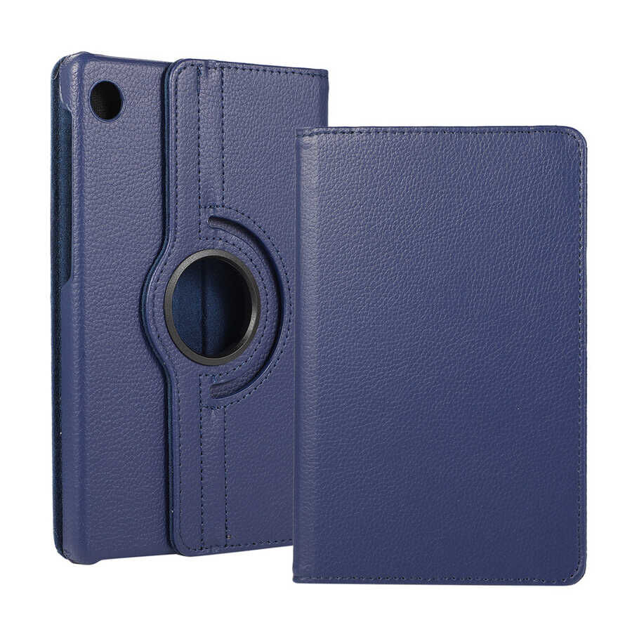 Honor X8 Dönebilen Standlı 360 Tam Korumalı Tablet KIlıf (D-T) Lacivert