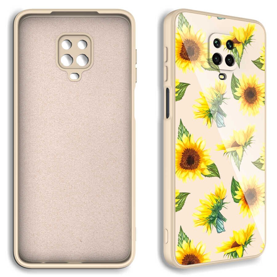 Xiaomi Redmi Note 9S Kılıf Kamera Korumalı Bulut Desenli Renkli Sert Parlak Silikon Kapak (Epoksi) NO6