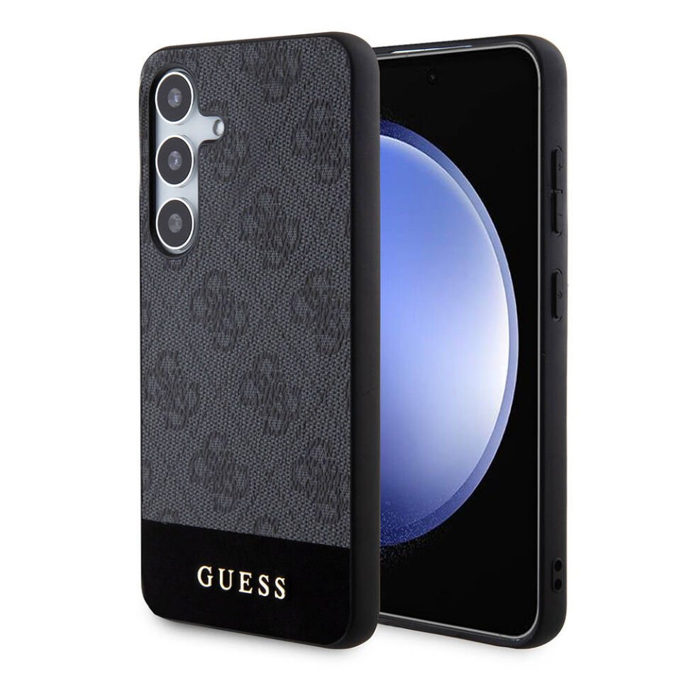 Samsung Galaxy S24 Kılıf Guess Orjinal Lisanslı PU Deri Şerit Logo Dizaynlı Kapak