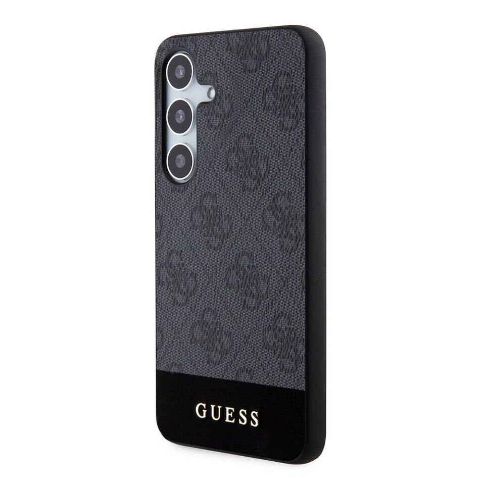 Samsung Galaxy S24 Kılıf Guess Orjinal Lisanslı PU Deri Şerit Logo Dizaynlı Kapak