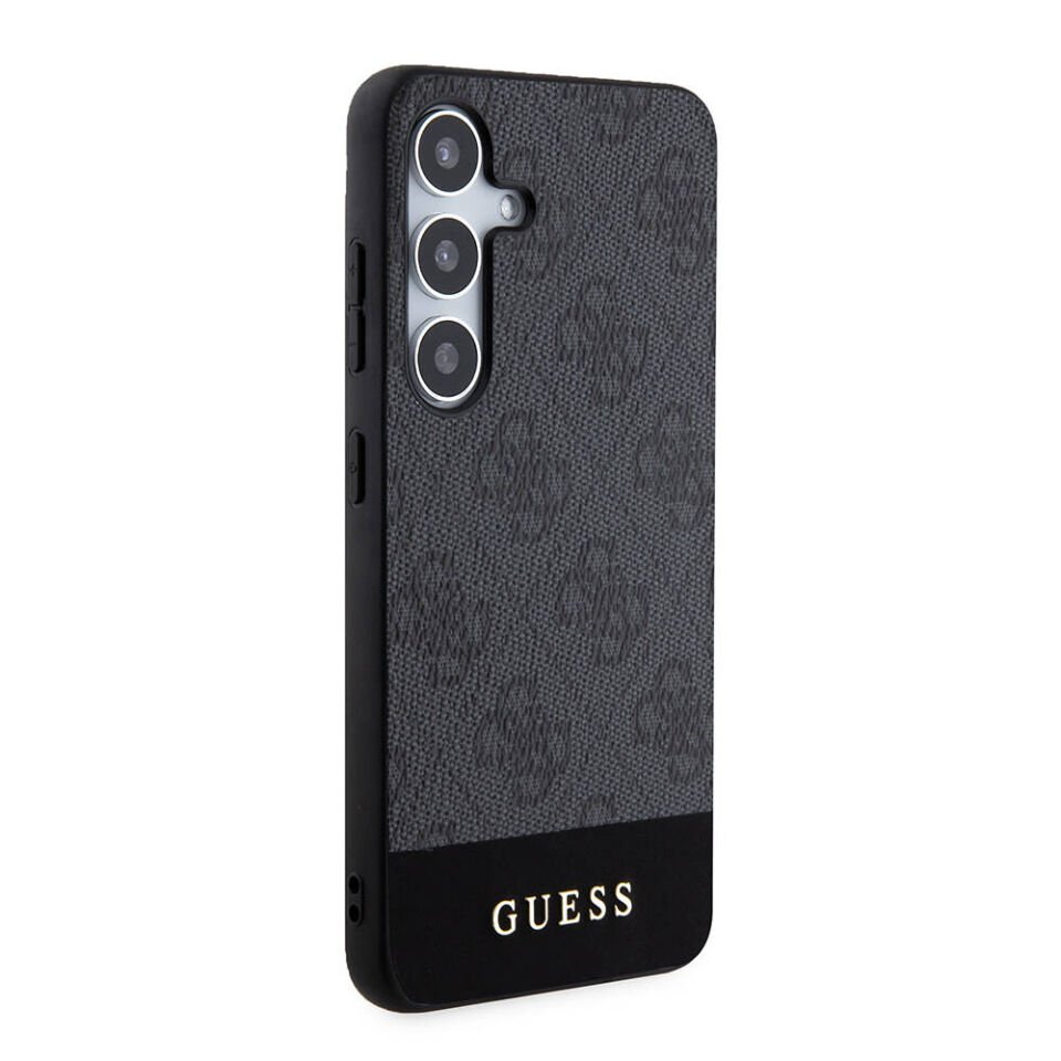 Samsung Galaxy S24 Kılıf Guess Orjinal Lisanslı PU Deri Şerit Logo Dizaynlı Kapak