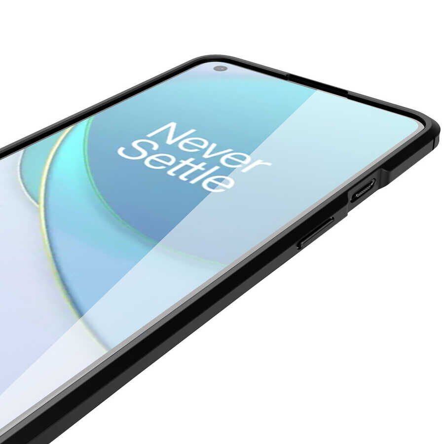 One Plus 9 Kılıf Deri Görünümlü Renk Atmayan Dayanaklı Silikon Kapak (NİSS) Siyah