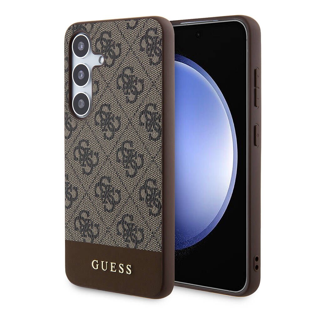 Samsung Galaxy S24 Plus Kılıf Guess Orjinal Lisanslı PU Deri Şerit Logo Dizaynlı Kapak