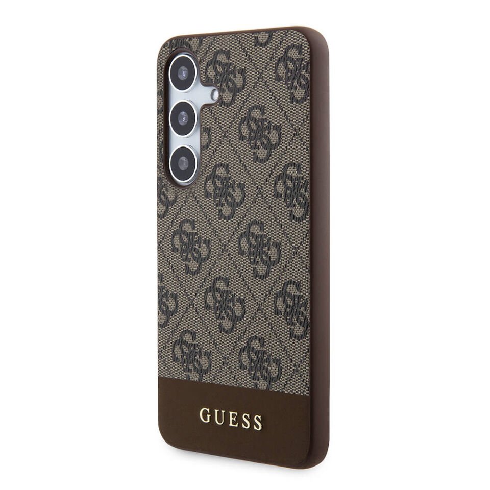 Samsung Galaxy S24 Plus Kılıf Guess Orjinal Lisanslı PU Deri Şerit Logo Dizaynlı Kapak