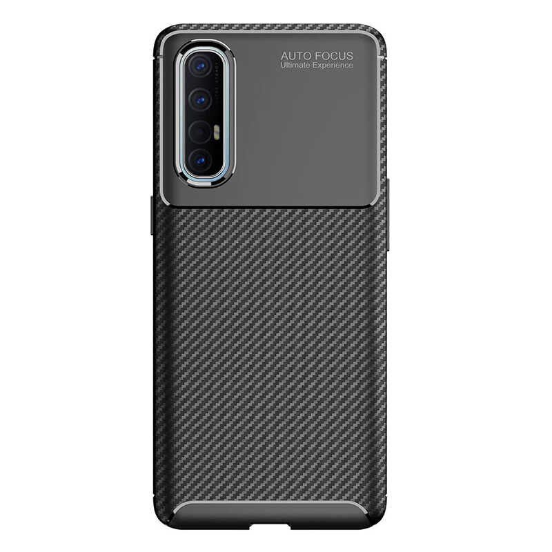 Oppo Reno 3 Pro 5G Kılıf Kamera Çıkıntılı Karbon Fiber Dokulu Renk Atmaz Kapak (NEGRO) Siyah