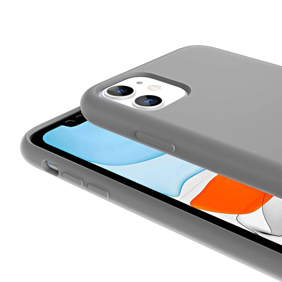 Apple iPhone 11 Kılıf Kamera Çıkıntılı Yumuşak İçi Kadife Lansman Dokulu Silikon Kapak (Kivi) Lacivert