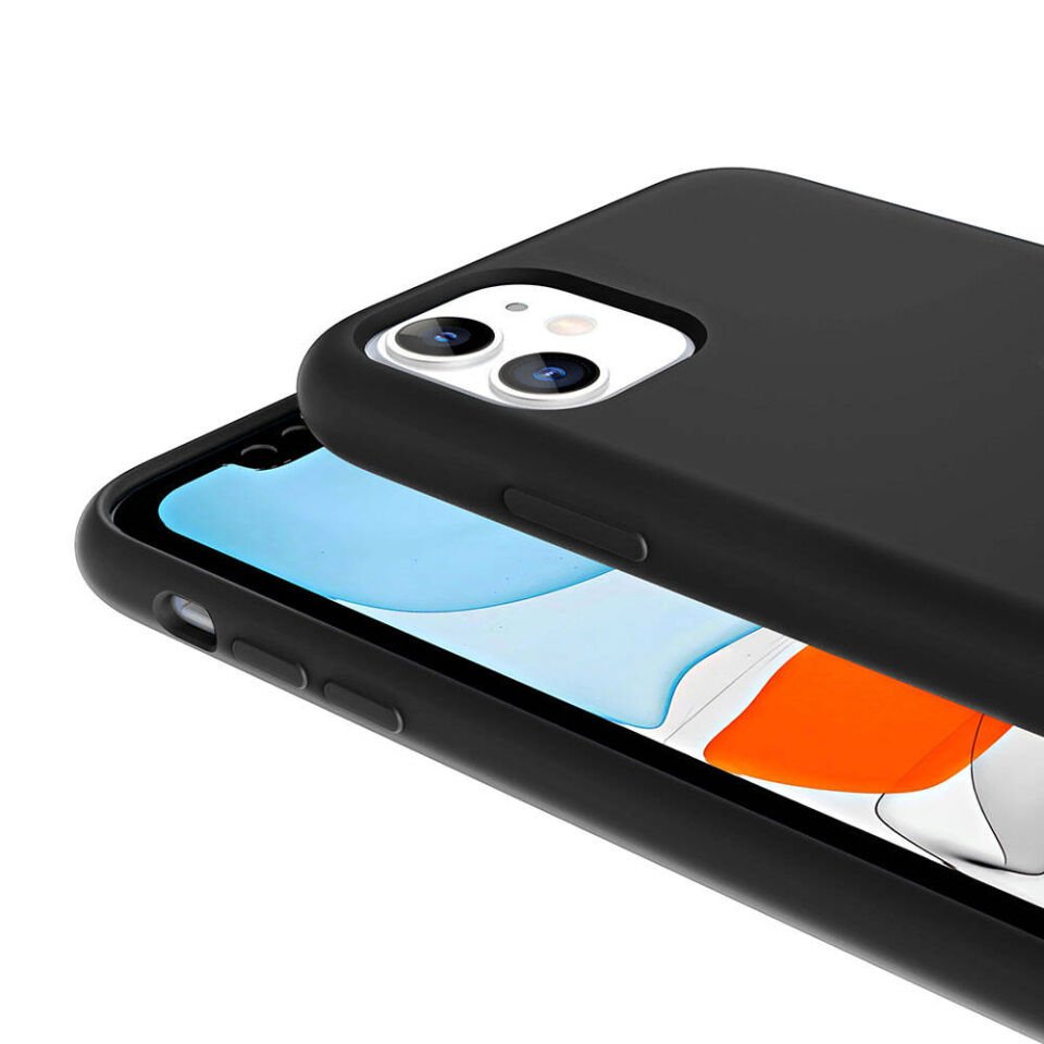 Apple iPhone 11 Kılıf Kamera Çıkıntılı Yumuşak İçi Kadife Lansman Dokulu Silikon Kapak (Kivi) Lacivert