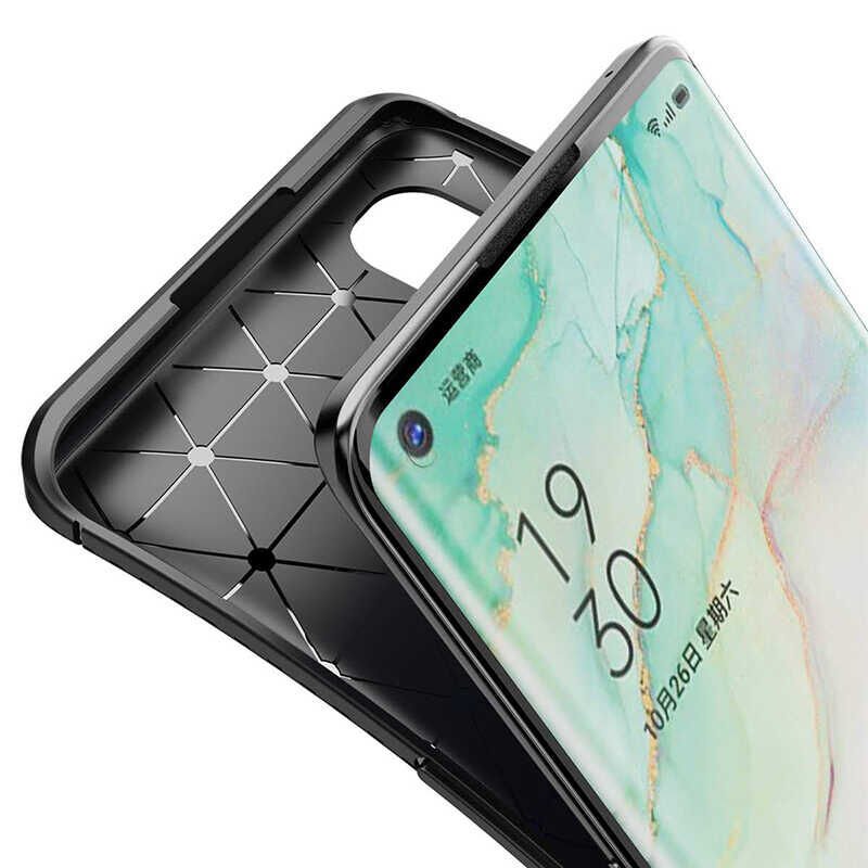 Oppo Reno 3 Pro 5G Kılıf Kamera Çıkıntılı Karbon Fiber Dokulu Renk Atmaz Kapak (NEGRO) Kahverengi