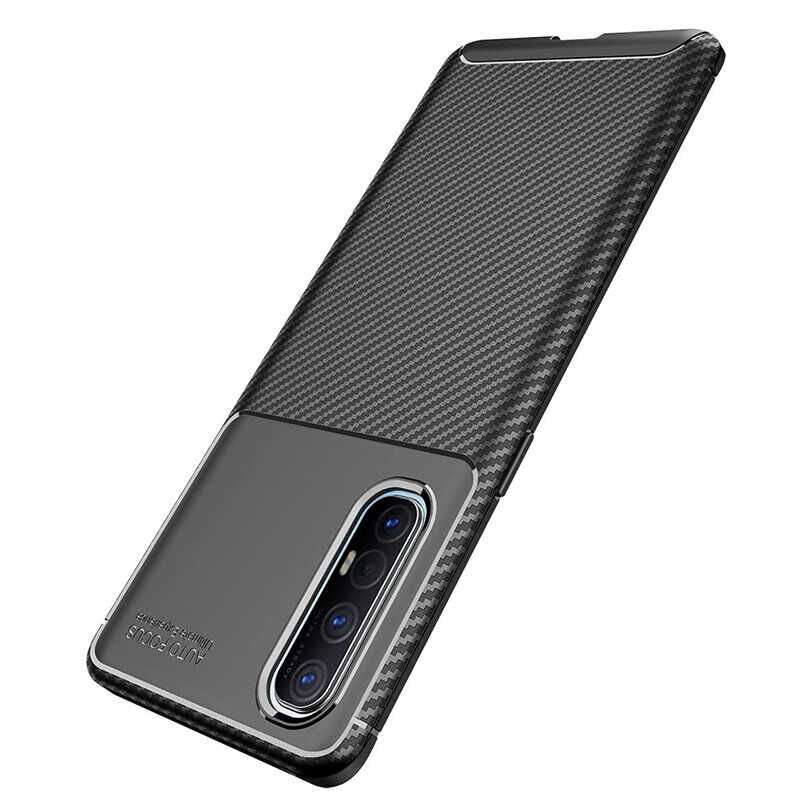 Oppo Reno 3 Pro 5G Kılıf Kamera Çıkıntılı Karbon Fiber Dokulu Renk Atmaz Kapak (NEGRO) Kahverengi