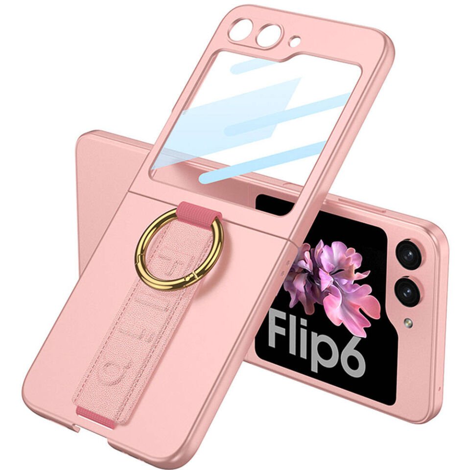 Samsung Galaxy Z Flip 6 Kılıf Kamera Korumalı Yüzüklü HEPTEKİLETİŞİM Flip Ring Kıpta Kapak