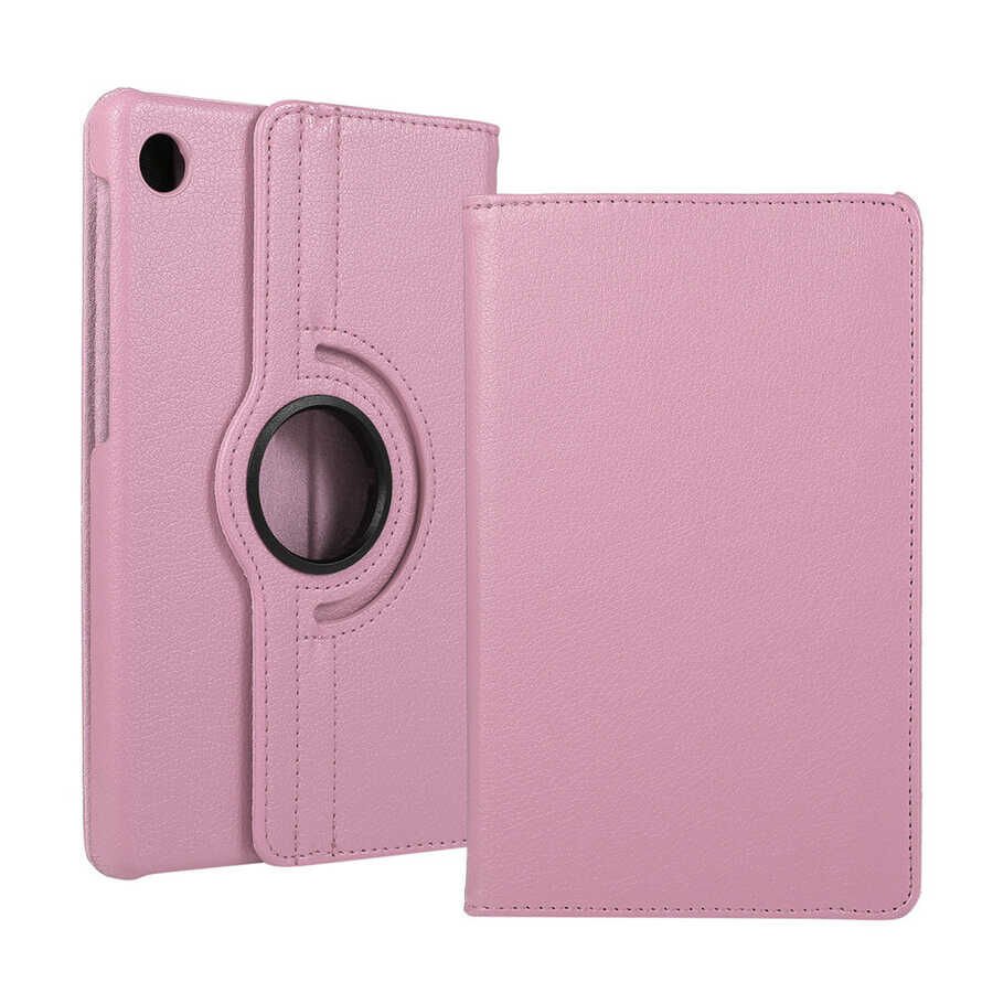 Honor X8 Dönebilen Standlı 360 Tam Korumalı Tablet KIlıf (D-T) Pembe Açık