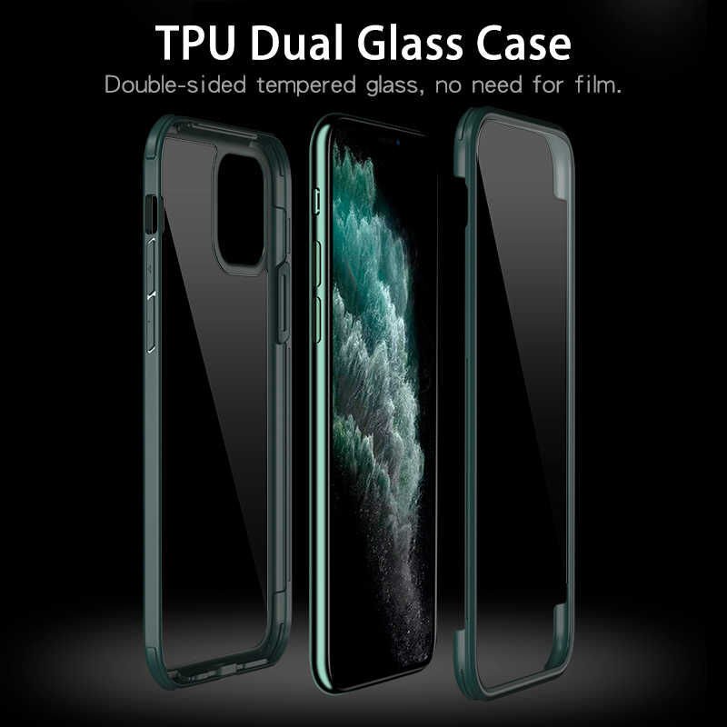 Apple iPhone 11 Pro Kılıf HEPTEKİLETİŞİM Dor Silikon Temperli Cam Kapak