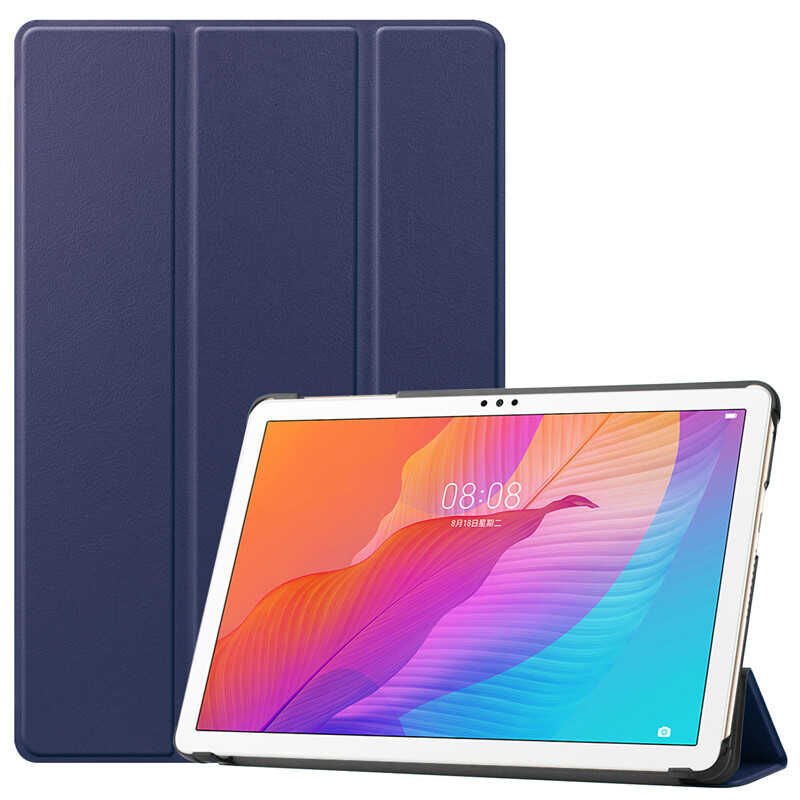 Honor X8 Kılıf Arkası Silikon Pu Deri 360 Korumalı Tasarım (SC.) Lacivert