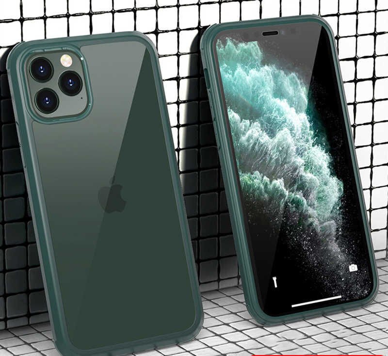 Apple iPhone 11 Pro Max Kılıf HEPTEKİLETİŞİM Dor Silikon Temperli Cam Kapak