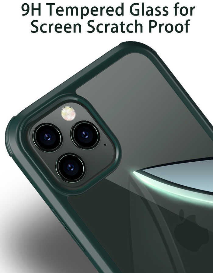 Apple iPhone 11 Pro Max Kılıf HEPTEKİLETİŞİM Dor Silikon Temperli Cam Kapak