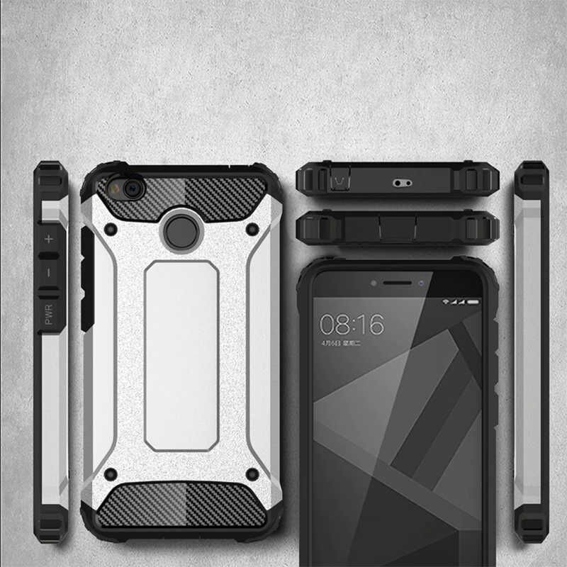 Xiaomi Redmi 4x Kılıf Armor Köşe Korumalı Çift Katman Tank Zırh Kapak (CRASH) Kırmızı