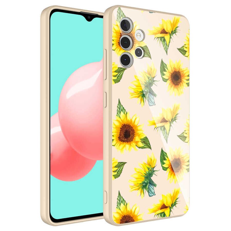Samsung Galaxy A32 4G Kılıf Kamera Korumalı Bulut Desenli Renkli Sert Parlak Silikon Kapak (Epoksi) NO2