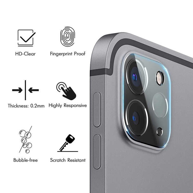 Apple iPad Pro 12.9 2020 (4.Nesil) Kamera Lens Koruyucu Tam Kaplama Tasarım (z-kamera-camı) Renksiz