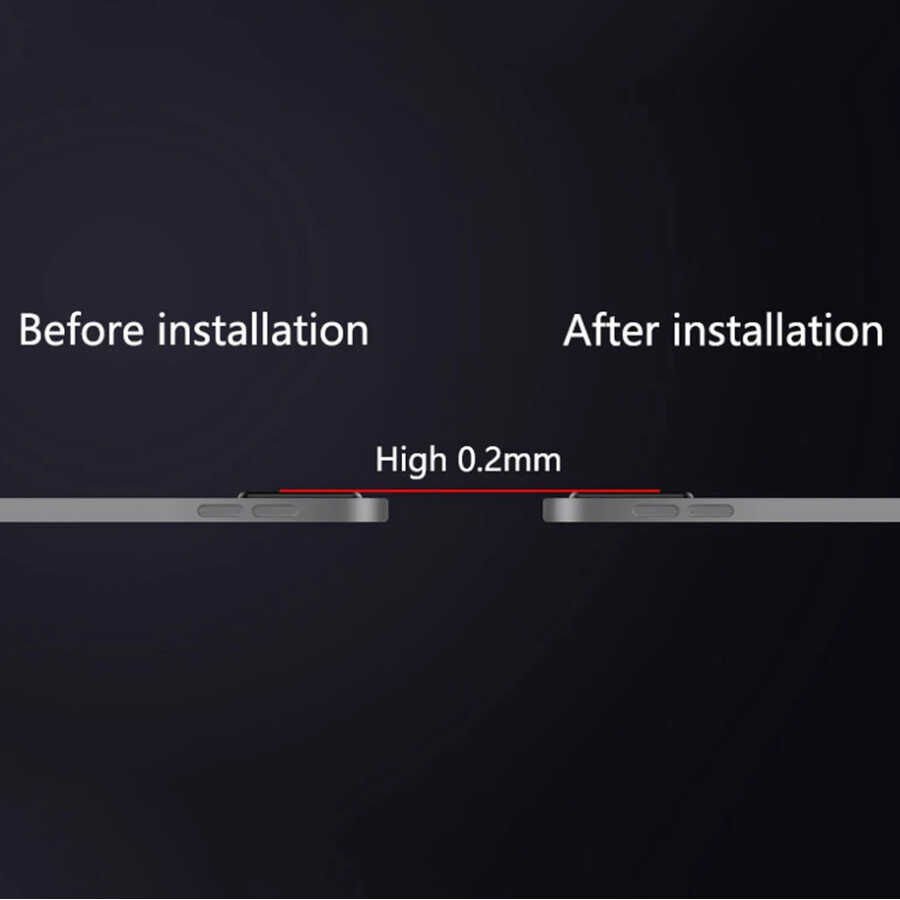 Apple iPad Pro 12.9 2020 (4.Nesil) Kamera Lens Koruyucu Tam Kaplama Tasarım (z-kamera-camı) Renksiz