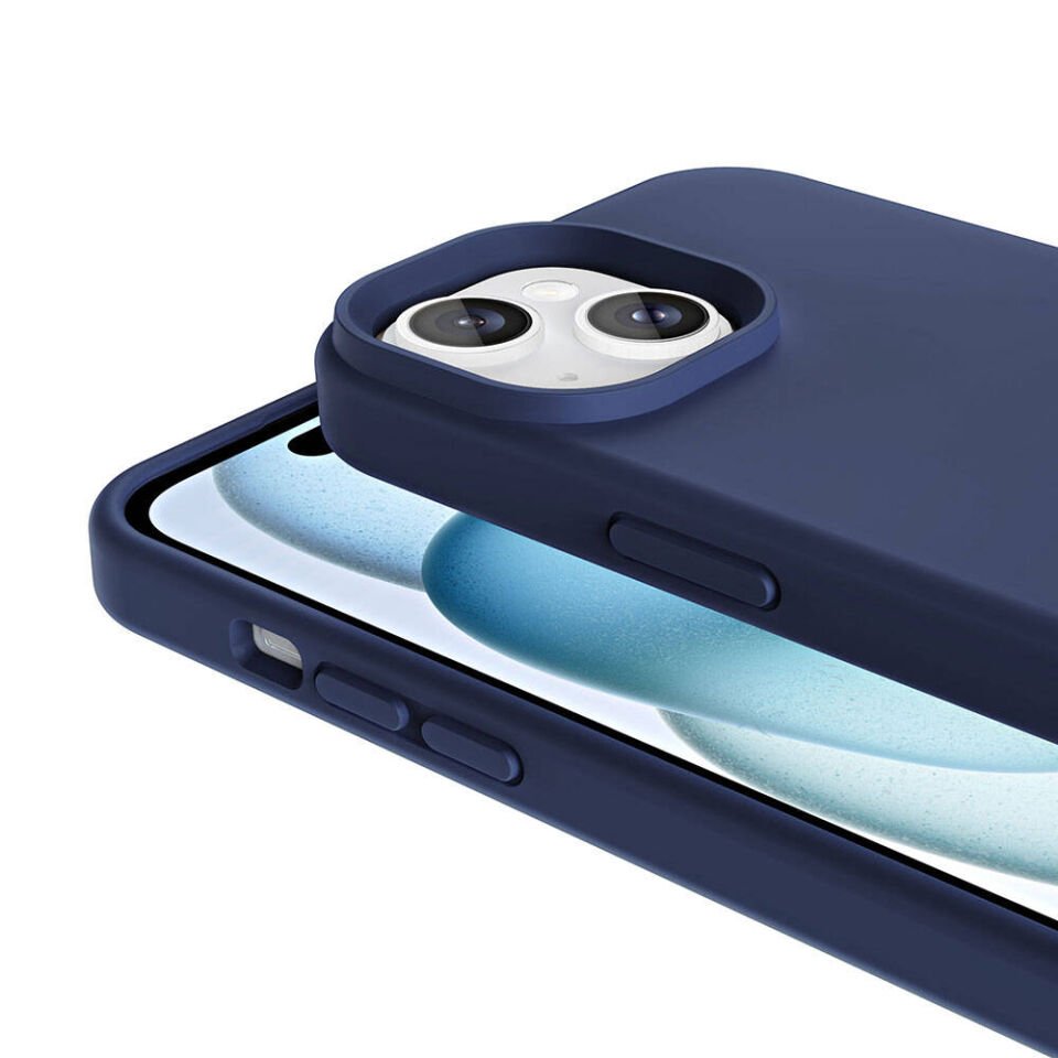 Apple iPhone 14 Kılıf Kamera Çıkıntılı Yumuşak İçi Kadife Lansman Dokulu Silikon Kapak (Kivi) Kırmızı
