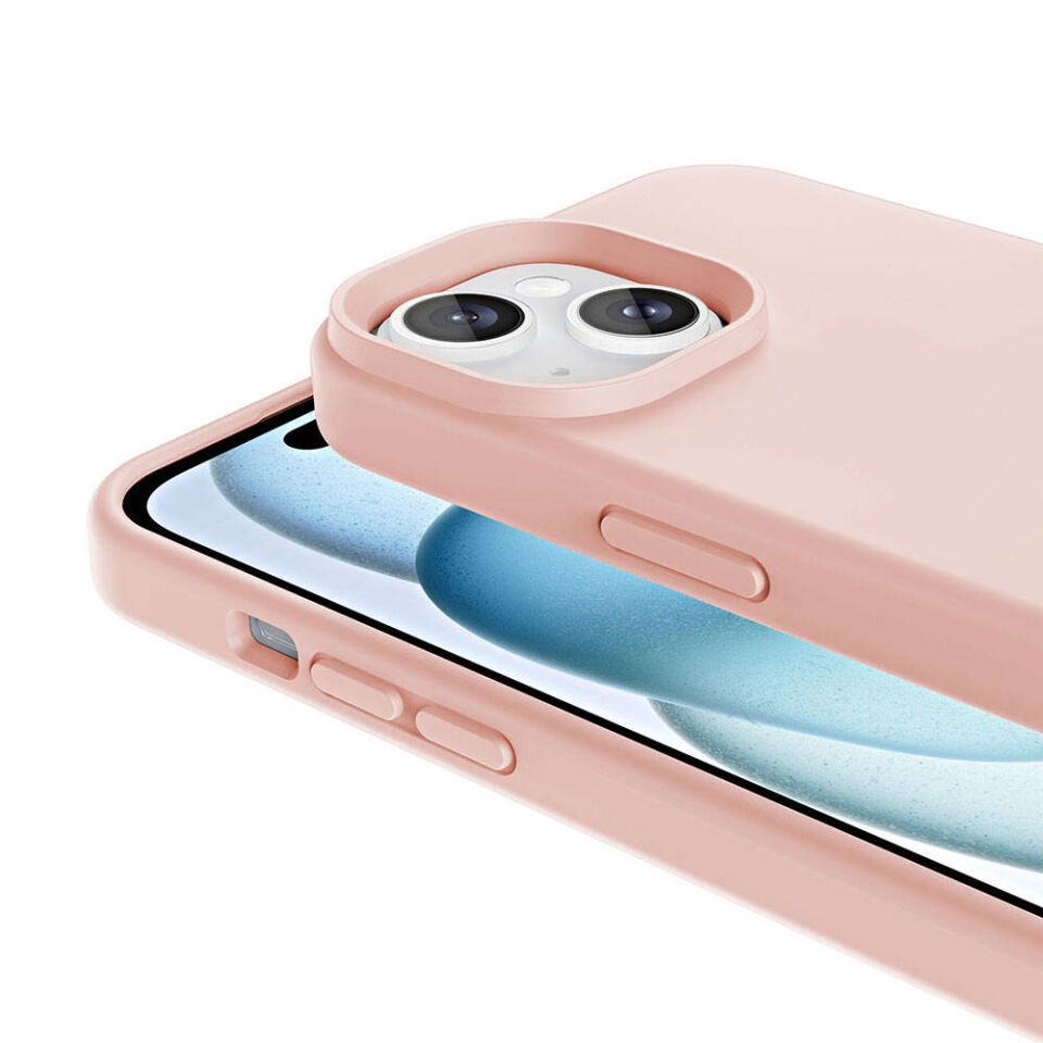 Apple iPhone 14 Kılıf Kamera Çıkıntılı Yumuşak İçi Kadife Lansman Dokulu Silikon Kapak (Kivi) Kırmızı