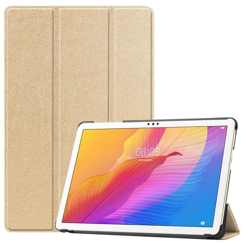 Honor X8 Kılıf Arkası Silikon Pu Deri 360 Korumalı Tasarım (SC.) Gold