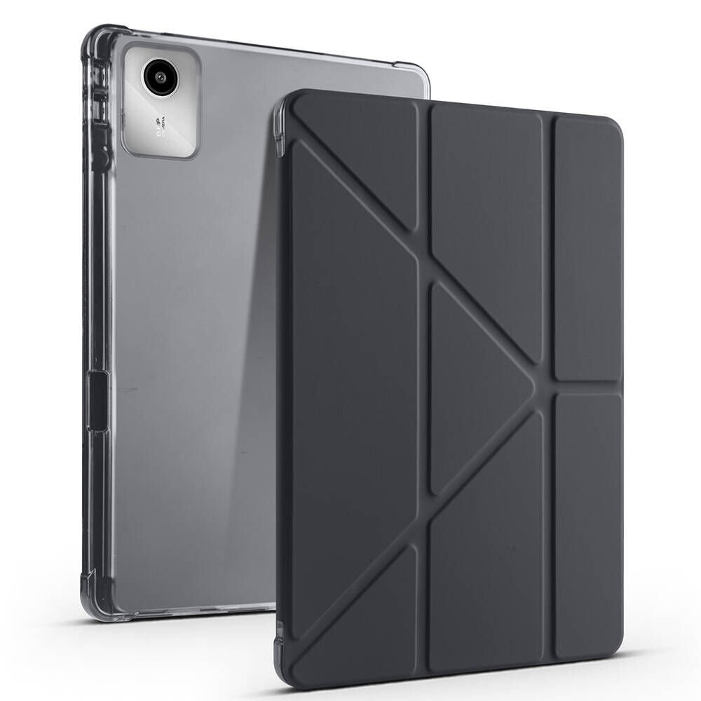 Lenovo M11 TB-330FU Kılıf Kalem Bölmeli Standlı Kılıf (TR) Siyah