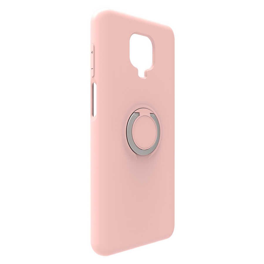 Xiaomi Redmi Note 9 Pro Kılıf Mat Pastel Renkli Ultra İnce Yüzüklü Yumuşak Silikon Kapak (Plex) Pembe Açık